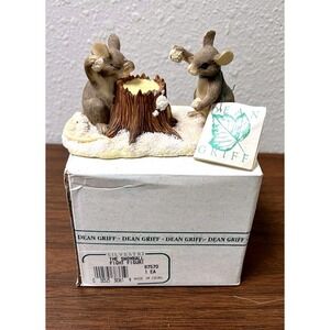 Vintage CHARMING TAILS Silvestri SNOWBALL FIGHT 87570 New With Box Dean Griff